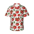 thumbnail image 2 of Picia Hand Drawn Tomatoes Gentle Cotton Regular Fit Short Sleeve Casual Hawaiian Shirt for Men-Large, 2 of 9