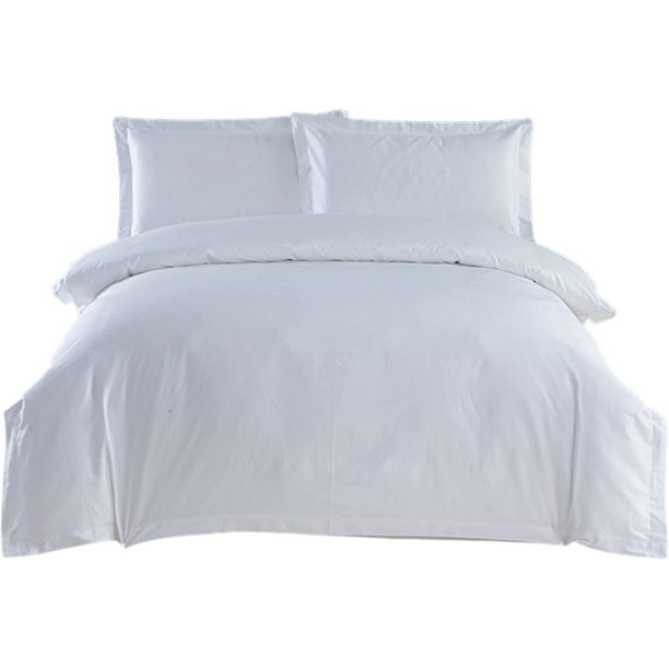 Disposable White Queen Hotel Sheets Set 4 Piece Lightweight Duvet Cover