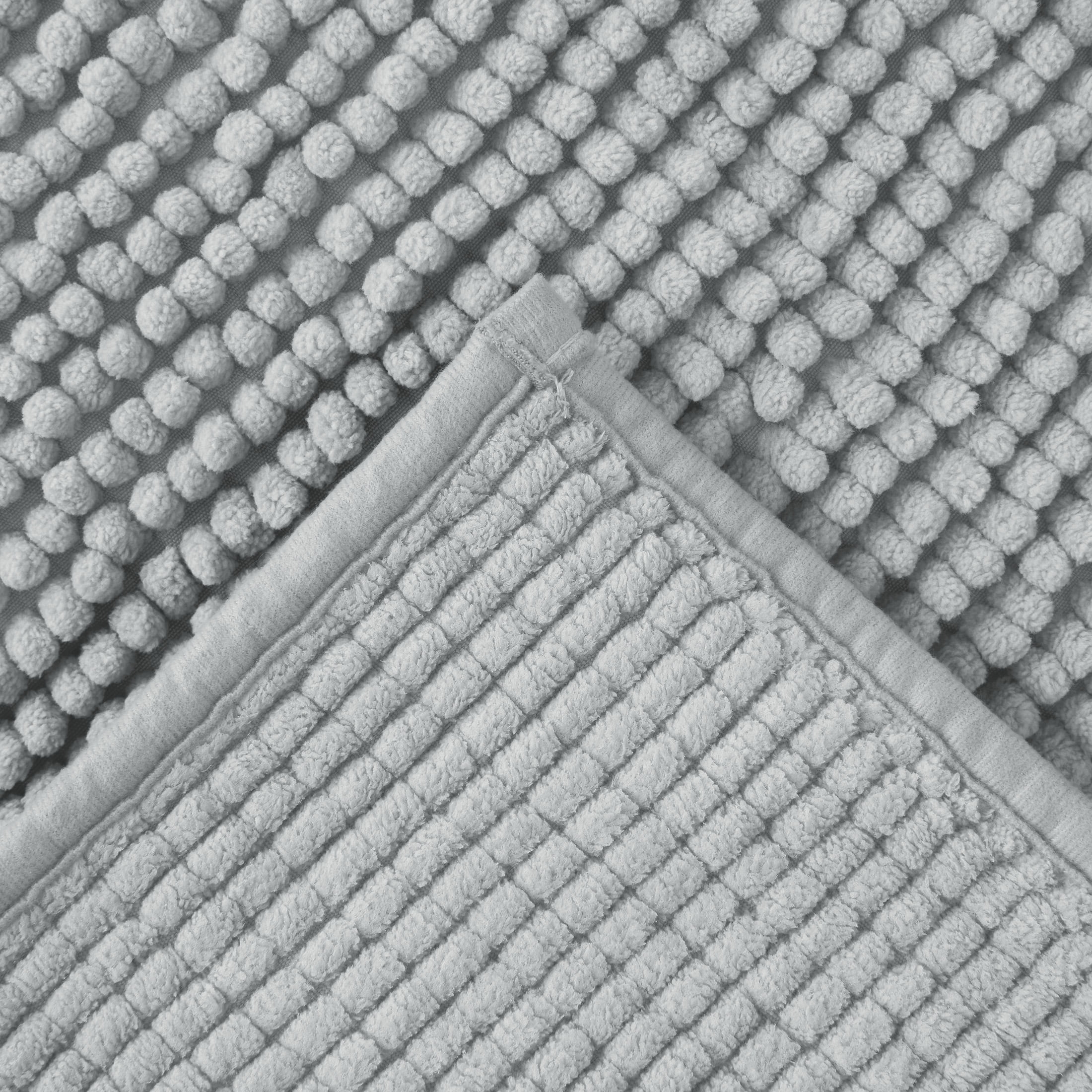 Mainstays Basic Polyester Chenille Noodle Bath Rug, Light School Grey, 17"x24", One Piece