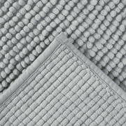 Mainstays Basic Polyester Chenille Noodle Bath Rug, Light School Grey, 17x24, One Piece