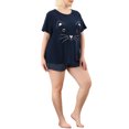 thumbnail image 5 of MODA NOVA Juniors Plus Size Pajamas Set Polka Dots Elastic Sleepwear Navy Blue 1X, 5 of 6