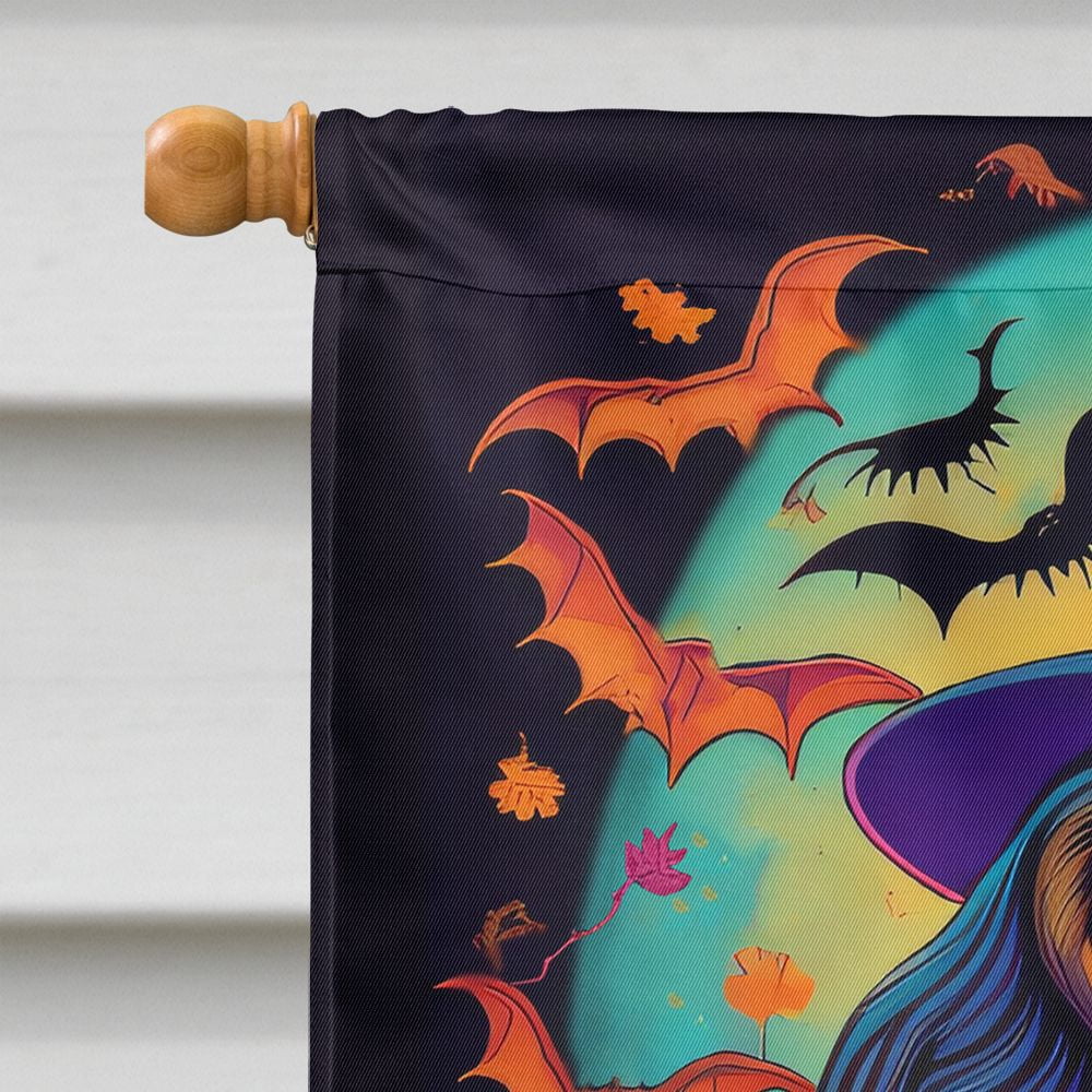 Halloween Dachshund Dog House Flag 28x40IN Double-Sided Polyester Decorative Sleeve Pole Flag for Outdoor Home Garden