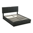thumbnail image 3 of Kidkapers Black Queen Lift-Up Storage Bed with Sockets and USB Ports - Upholstered Modern Smart Bed Frame, Hydraulic Storage System, 3 of 5