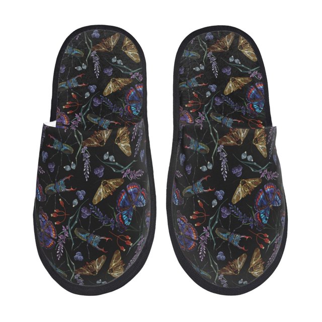 Fotbe Lavender Flowers Pantuflas Peludas para Mujer con Estampado, Zapatillas de Peluche, Zapatos de Invierno para Casa, Uso Interior y Exterior-Medium