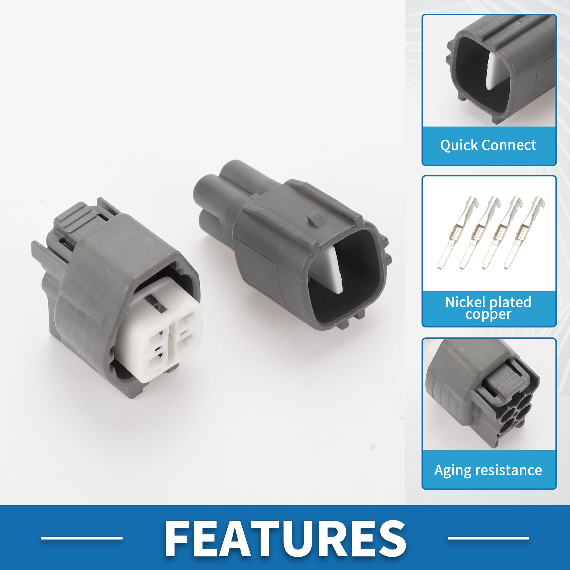 Unique Bargains 4 Pin O2 Oxygen Sensor Connector Plug for Toyota and for Lexus Vehicles