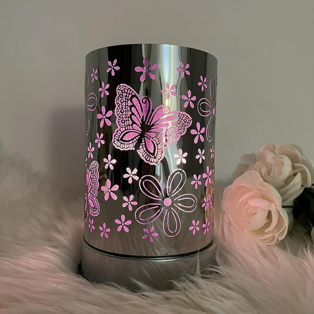 7" Touch lamp/Essential Oil Burner/Fragrance Wax Melts Warmer/Purple Butterfly Table Decor