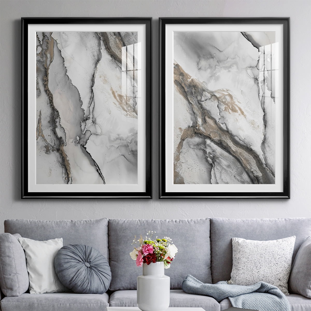 Wexford Home Abstract Ink Fantasy I Premium Framed Print, 18.5" x 24.5" - Ready to Hang, Black (Set of 2)