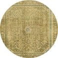 thumbnail image 1 of Ahgly Company Indoor Round Abstract Chrome Gold Yellow Abstract Area Rugs, 4' Round, 1 of 6