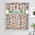 thumbnail image 2 of Kitchen Curtains 36 Inch Short - 3 Panel Set, Vintage Floral Butterfly Bee Botanical Print, Rod Pocket Window Curtain for Farmhouse, Modern Rustic, Spring Summer Decor, Easy Wash, 2 of 6