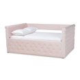 thumbnail image 1 of Baxton Studio Amaya Lit de Repos en Velours et Bois Rose Clair, 1 of 8