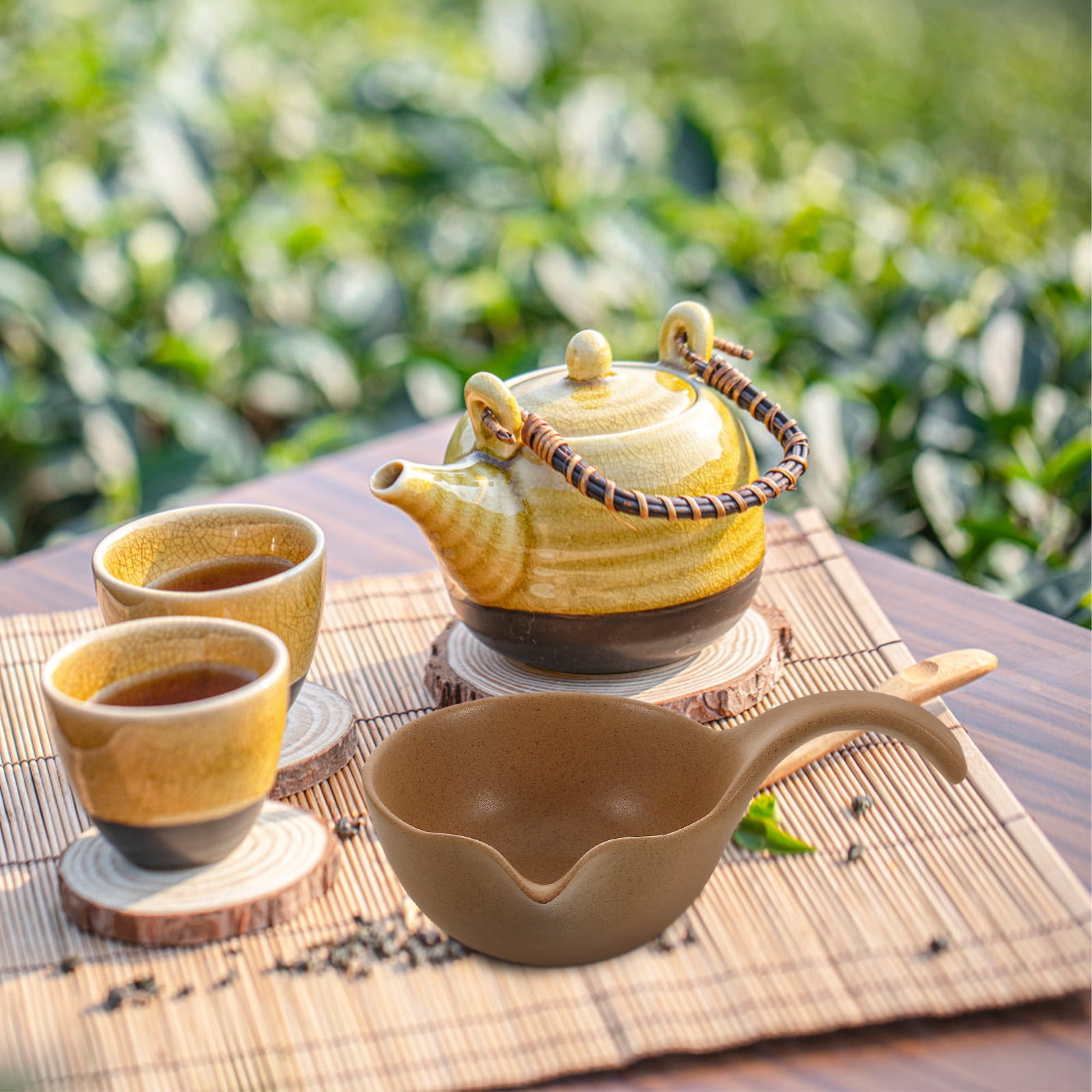Zehuanyu Household Tea Set Ceramic Water Ladle and Tea Scoop for Loose Leaf Tea and Coffee Measuring Spoon for Tea Drinkers