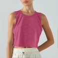 thumbnail image 2 of JULMCOMO Tank Tops for Women Crew Neck Workout Athletic Summer Cropped Tank Tops Sleeveless Breathable Gym Yoga Shirts Wine One Size, 2 of 5