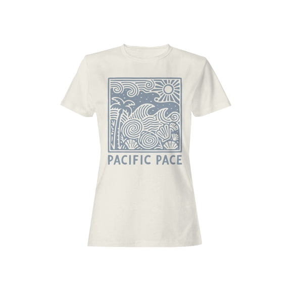 Pacific Pace Surf Design Women's T-shirt Off-White