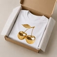 thumbnail image 5 of Golden Cherry Graphic T-Shirt, Unisex Classic Fit Crew Neck Tee, 5 of 9