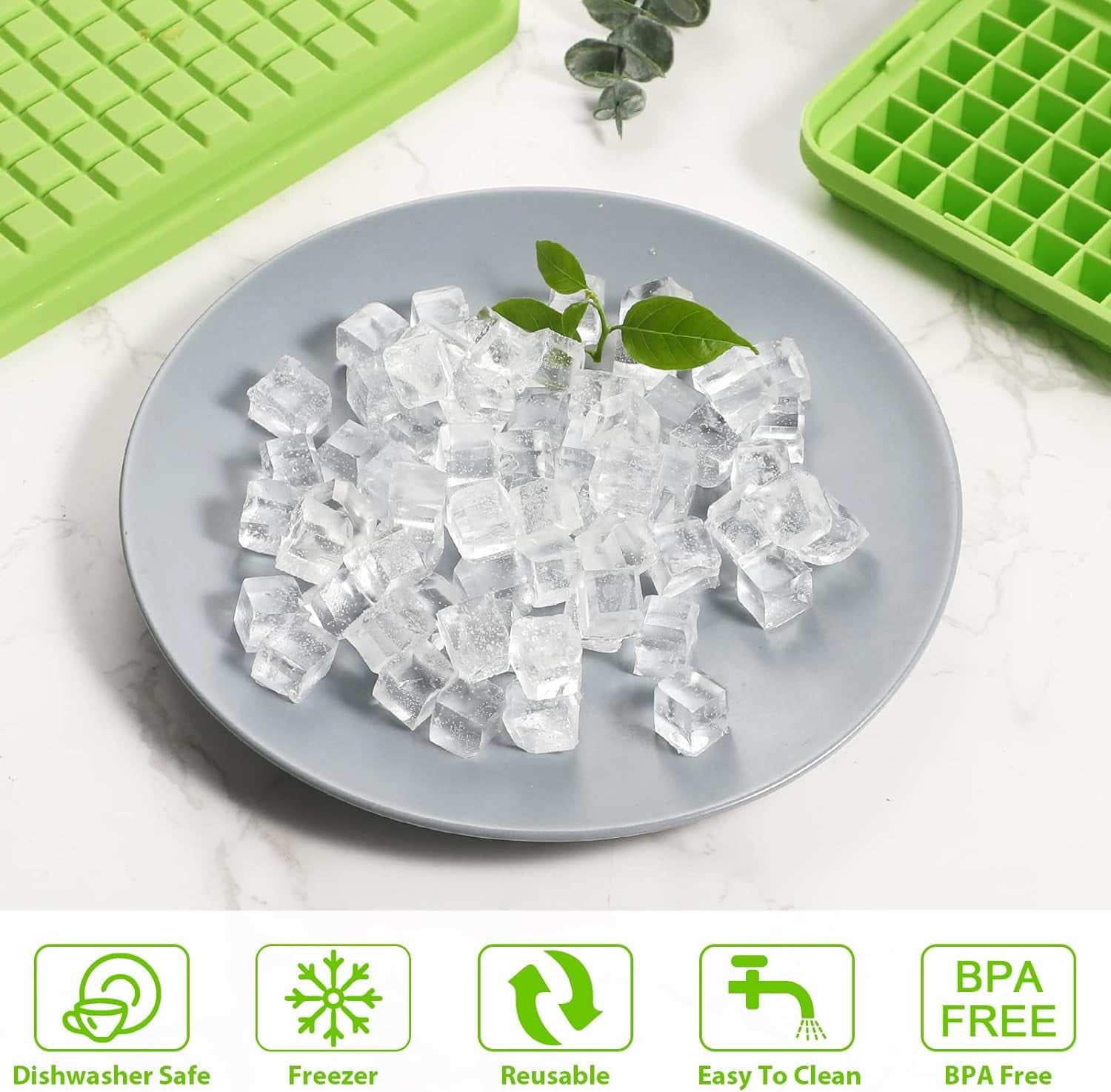 Silicone Ice Cube Tray with Lid Easy Release Small Ice Molds 86 Grids Mini Crushed Tiny Ice Trays for Drinks Coffee Juice Whiskey Cocktails