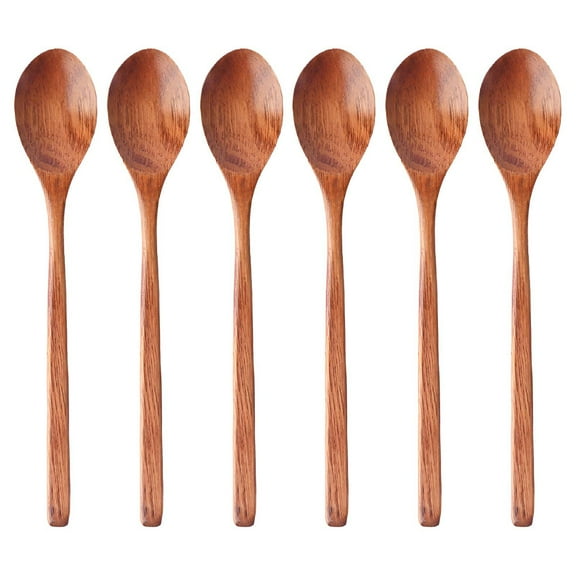 FACEGA 6Pcs Wooden Spoons,Heat Resistance Small Spoons Mini,Safe Handling Design Honey Spoon