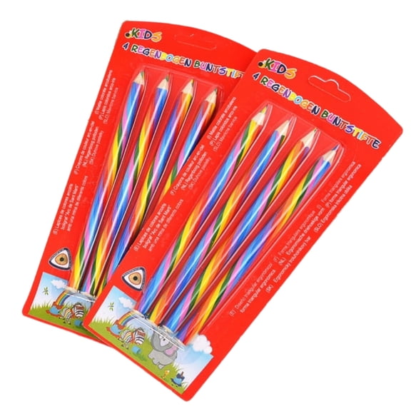 CCOCC 2026 New 8Pcs Coloring Pencils Four-Color Drawing Pencils Ergonomic Shape Colored Pencils Wooden Material Color Pencil Set for Drawing Sketching School Use Art Craft