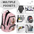 thumbnail image 3 of HUISEFOR Duck Camo Bow Kids Backpack Set 17 Inch Flap School Bag with Lunch Bag, Pencil Case and Water Bottle Holder Large Capacity for Elementary & Middle 4th-6th Grade, 3 of 7