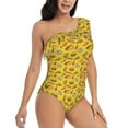 thumbnail image 3 of Gukieu Fast Food 1 Print One-shoulder Ruffled One-piece Swimsuit with Removable Chest Pads and Tummy-control Swimsuit for Women-Medium, 3 of 6