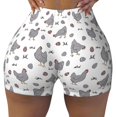 thumbnail image 2 of Balery Funny Chicken Printed Workout Shorts for Women Seamless Scrunch Short Gym Yoga Running Sport Active Exercise Fitness Shorts-XX-Large, 2 of 8