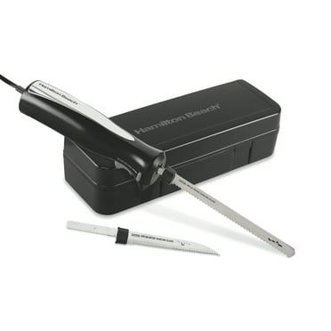 Hamilton Beach Stainless Steel Electric Knife Set, 8" Carving & 5" Utility Blades, Storage Case