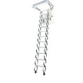 thumbnail image 6 of PreAsion Attic Ceiling Retractable Folding Ladder Stairs 12 Steps Extension Staircase Carbon Steel Black-white 31.5*35.4in, 6 of 10