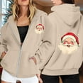 thumbnail image 2 of WILLBEST Sudadera Larga para Mujer, con Estampado Navideño, Cremallera, Manga Larga, Bolsillo y Cordón Ajustable Mediana, 2 of 8