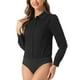thumbnail image 4 of Camiseta Leotardo INSPIRE CHIC para Mujer, Casual de Negocios con Cuello, Botones, Manga Larga, Body Top S Negro, 4 of 6
