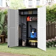 thumbnail image 5 of LEDMOMO Waterproof Outdoor Storage Cabinet, White, European Design, Durable Plastic, Patio Use, 5 of 10