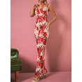 thumbnail image 2 of Gupgi Robe Longue Florale Sans Manches Robe Moulante à Bretelles Spaghetti Élégante, 2 of 9