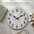 thumbnail image 4 of Wall Clock, Rustic Wall Clocks Battery Operated Silent Non Ticking, Country Round Wooden Clocks Farmhous Wall Decorative for Kitchen, Bathroom, Living Room (Gray 8 Inch), 4 of 6