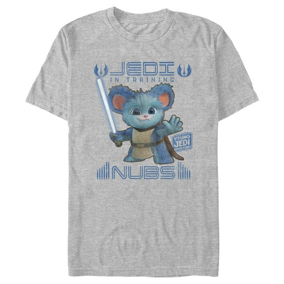 Men's Star Wars: Young Jedi Adventures Nubs Jedi in Training Graphic Tee Athletic Heather Small