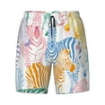 thumbnail image 4 of Lsque Mens Swim Trunks Zebra Colourful Pattern - Bathing Suit Compression Liner - Beach Swim Shorts Swimwear - (S-3XL) - Stretch Quick Dry -Large, 4 of 9