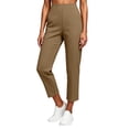 thumbnail image 3 of QSAWXQZ Womens Ankle Length Yoga Pants Elastic Waist Pockets Stretch Athletic Casual Trousers L, 3 of 9