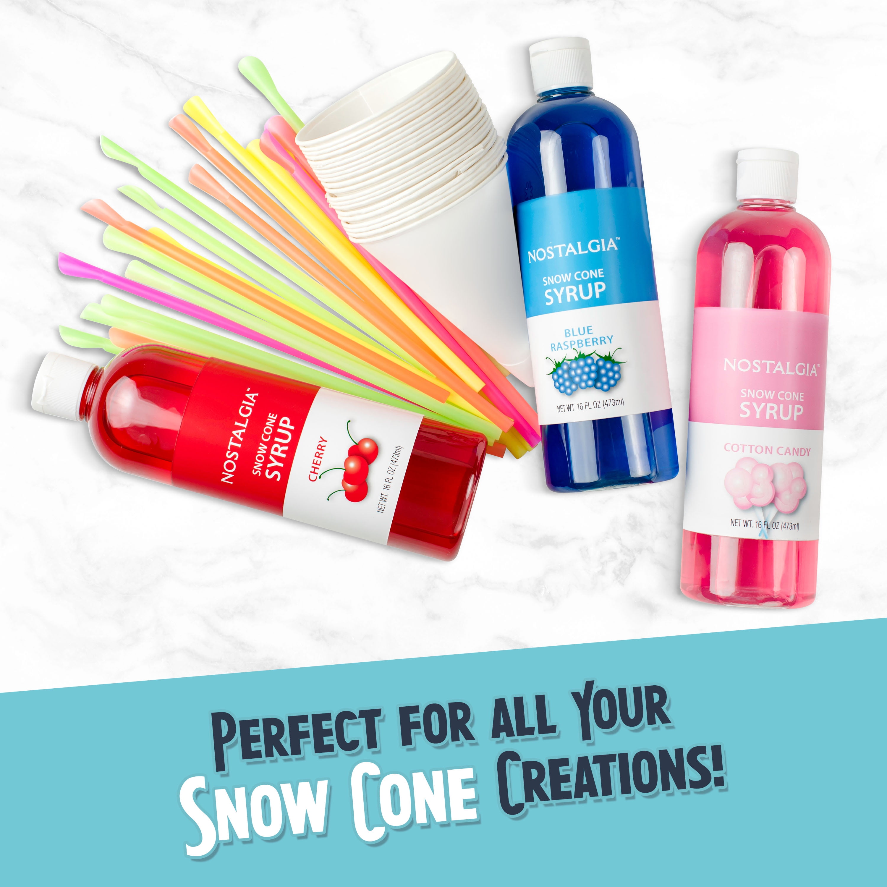 Nostalgia Retro Single Snow Cone Maker, Aqua