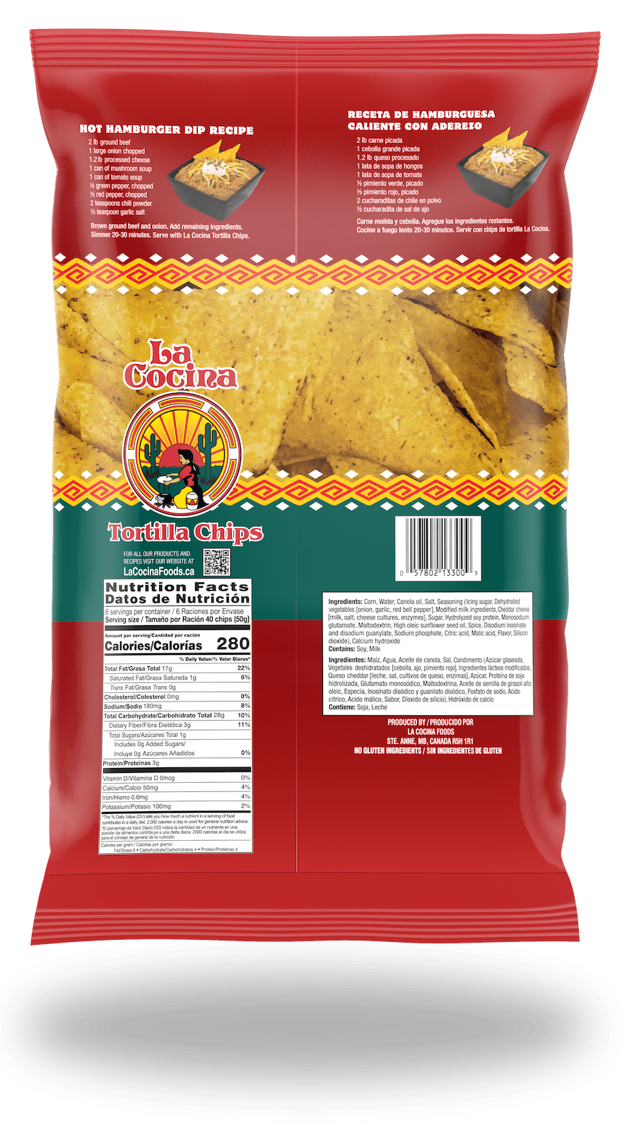 La Cocina Fiesta Flavored Tortilla Chips, Ultra‑Thin Corn Chips, 10.6 oz Bag