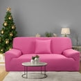 thumbnail image 3 of PiccoCasa Thick Stretch Sofa Cover 4 Seater Solid Couch Cover, Fuchsia, 3 of 7