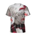 thumbnail image 5 of Vsdgher Christmas Snowman With Hat Print Men's Dry Fit Mesh Athletic Shirts Moisture Wicking Tennis T-Shirt Tops, 5 of 9