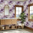 thumbnail image 4 of Peel and Stick Wallpaper Delicate Purple Floral Design Gold Accents Gemstone Wall Mural 23.6in x 9.8ft Self Adhesive Removable Wall Paper Renter Friendly Wallpaper for Nursery Bedroom, 4 of 8