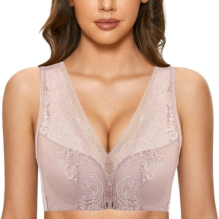 

Sport Bras for Women Wrap Front Closed Posture Smooth Underarm Seamless Elastic Lightweight Shapermint Bra for Womens Wirefree Bronze 34/75AB