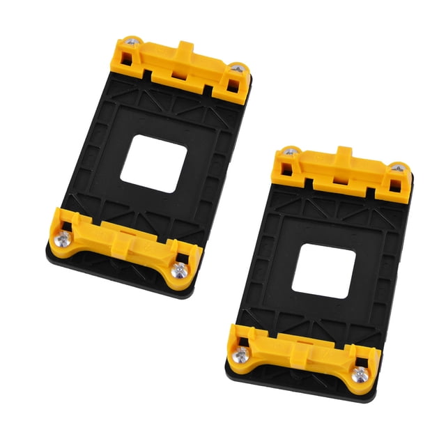 2 Pcs AMD CPU Fan Bracket Base Motherboard Back Plate Stand Holder for AM2 AM2+ AM3 AM3+ FM1 FM2 Socket, Yellow