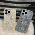 thumbnail image 3 of Compatible with iPhone Case,Cute Elegance Glitter Heart Pattern Silicone [ Drop&Full Body Protection] Shockproof Cover Phone Case (White,iPhone 13 Pro), 3 of 6