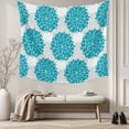 thumbnail image 5 of Turquoise Dahlia Tapestry for Bedroom Wall Hanging Tapestry, Country Gray Abstract Floral Flowers Ceiling Backdrop Tapestries Poster Blanket Wall Decor for Teens Room Living Room Dorm 59" x 90", 5 of 8
