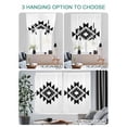 thumbnail image 4 of Black Gray Boho Tie Up Curtains for Windows 63 Inch Length Balloon Curtains Kitchen Adjustable Balloon Window Shade Modern Abstract Geometric Lattice Tie Up Valance Bathroom Curtain Window 46"x63", 4 of 6