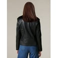 thumbnail image 4 of Athlemo Women's Faux Fur Leather Jacket Zip Up Classic Warm Coat, 4 of 5