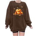 thumbnail image 2 of Meichang Chandails de l\'Action de Grâce pour Femmes Chandails Graphiques de Citrouille de l\'Action de Grâce Chandails Reconnaissants et Bénis Chandails à Manches Longues Col Rond Chandails Surdimensionnés, 2 of 4