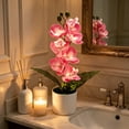 thumbnail image 4 of Lifelike Artificial Phalaenopsis Potted Plant 7 Heads Faux Orchid Flower Arrangement Home Wedding Party Indoor Desktop Decor Ornament, 4 of 7