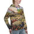 thumbnail image 6 of Picia American Flag Rose Garden Pattern Casual Women's Hoodie, Hooded Sweatshirt with Kangaroo Pocket, Comfortable Pullover with Eye-catching Drawstrings-Small, 6 of 7
