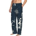 thumbnail image 2 of Uemuo Vintage Marine Pattern Men's Wide Leg Palazzo Lounge Pants with Pockets Light Weight Loose Comfy Casual Pajama Pants-Small, 2 of 9