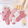 thumbnail image 2 of 5 Pairs Womens Floral Cotton Socks Vintage Patterned Crew Socks Novelty Ankle Ruffled Warm Casual Dress Socks, 2 of 7